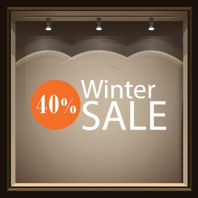 Houseart 40% orange, Εκπτωτικά, Αυτοκόλλητα βιτρίνας, 180 x 66 εκ.